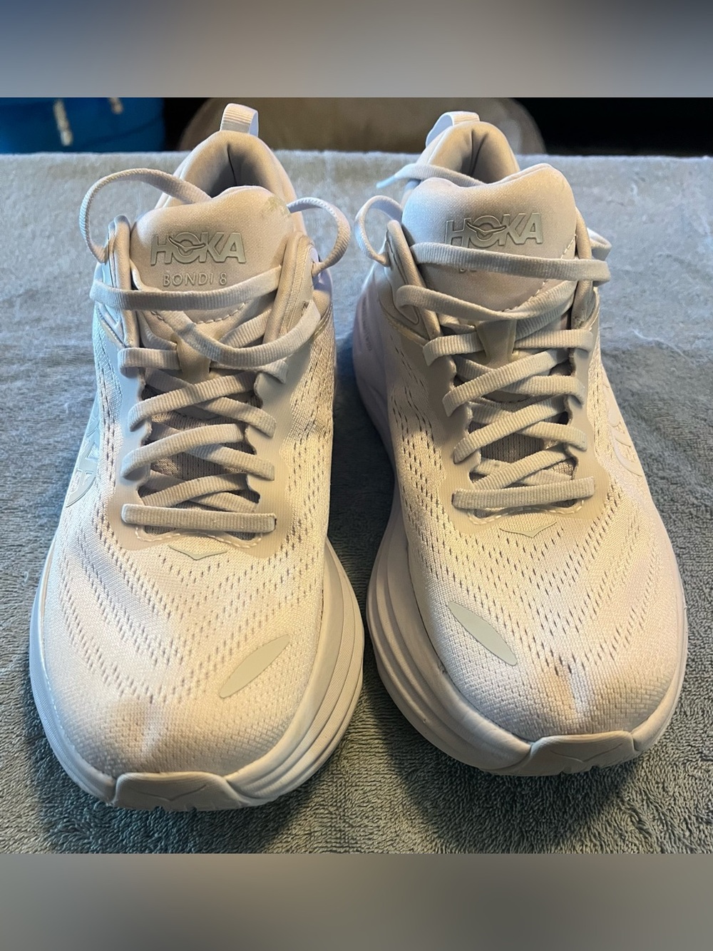 Hoka Bondi 8 Women's Running Shoes — White Size 10.5